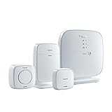 Gigaset Alarm System S - Smart Home Alarmsystem für kleinere Wohnungen in höheren Etagen mit Basisstation, Türsensor, Bewegungsmelder und Alarmsirene - App Steuerung, weiß