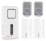 tiiwee Home Alarm System Wireless Kit X1 - Komplette Alarmanlage mit X1-Sirene, 2 Fenster Tür Sensoren und 2 Fernbedienungen - Fensteralarm Türalarm